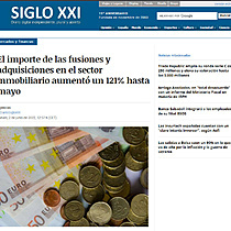 El importe de las fusiones y adquisiciones en el sector inmobiliario aument un 121% hasta mayo